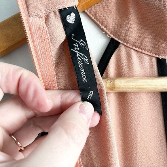 Asos Influence Jumpsuit Choker Culotte Blush Women's 8 Black Trim Back Zip - Picture 6 of 12